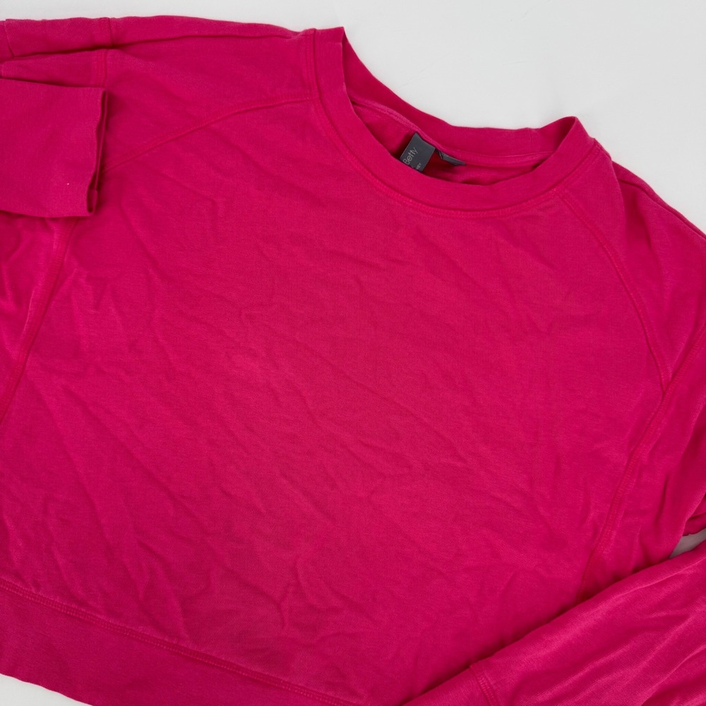 Sweaty Betty After Class Sweatshirt Pink Organic Cotton Boxy Cropped Size S US 8